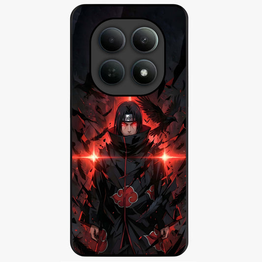 Focused Blade Discipline Glass Case showing flat back view with warrior sword themed artwork and glossy glass finish.
