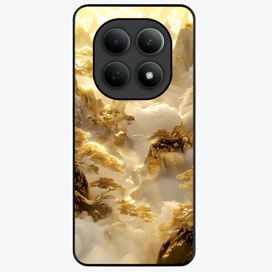Gates Of Illumination Glass Case showing flat back view with mystical illuminated gate artwork and glossy glass finish.