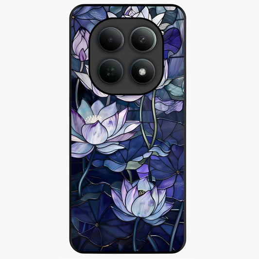 Gloss Petal Rush Glass Case showing flat back view with glossy flower petal artwork and smooth glass finish.