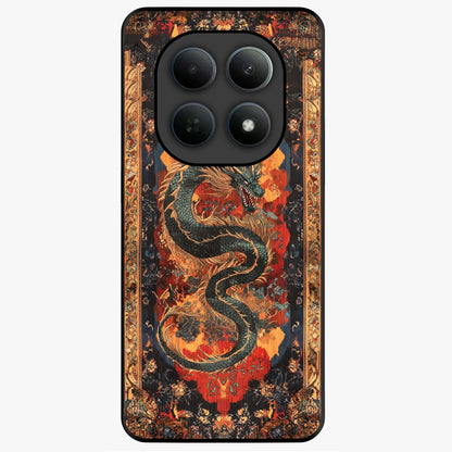 Inferno Dragon Soul Glass Case showing flat back view with fiery dragon artwork and glossy glass finish.