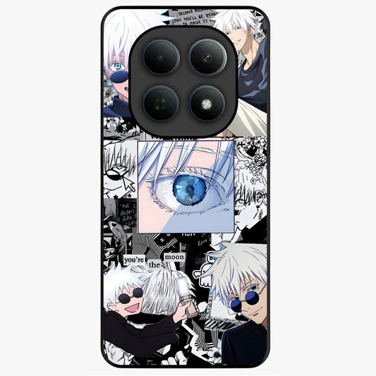 Infinity Sorcerer Chaos Glass Case showing flat back view with mystical sorcerer themed artwork and glossy glass finish.