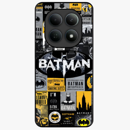 Knight Gotham Rise Glass Case showing flat back view with dark hero inspired artwork and glossy glass finish.