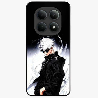 Limitless Shadow King Glass Case showing flat back view with powerful shadow warrior artwork and glossy glass finish.