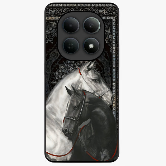 Majestic Ride Legacy Glass Case showing flat back view with powerful automotive inspired artwork and glossy glass finish.