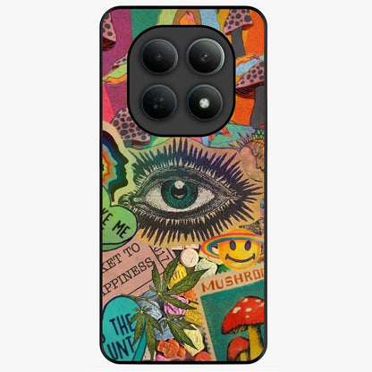 Mystic Eye Wonderland Glass Case showing flat back view with mystical eye themed artwork and glossy glass finish.