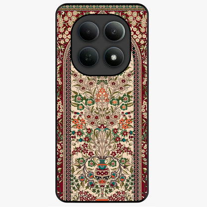 Persian Inspired Glass Case showing flat back view with ornate Persian style pattern artwork and glossy glass finish.