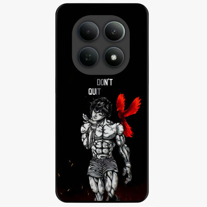 Rise Beyond Limits Glass Case showing flat back view with motivational typography artwork and glossy glass finish.