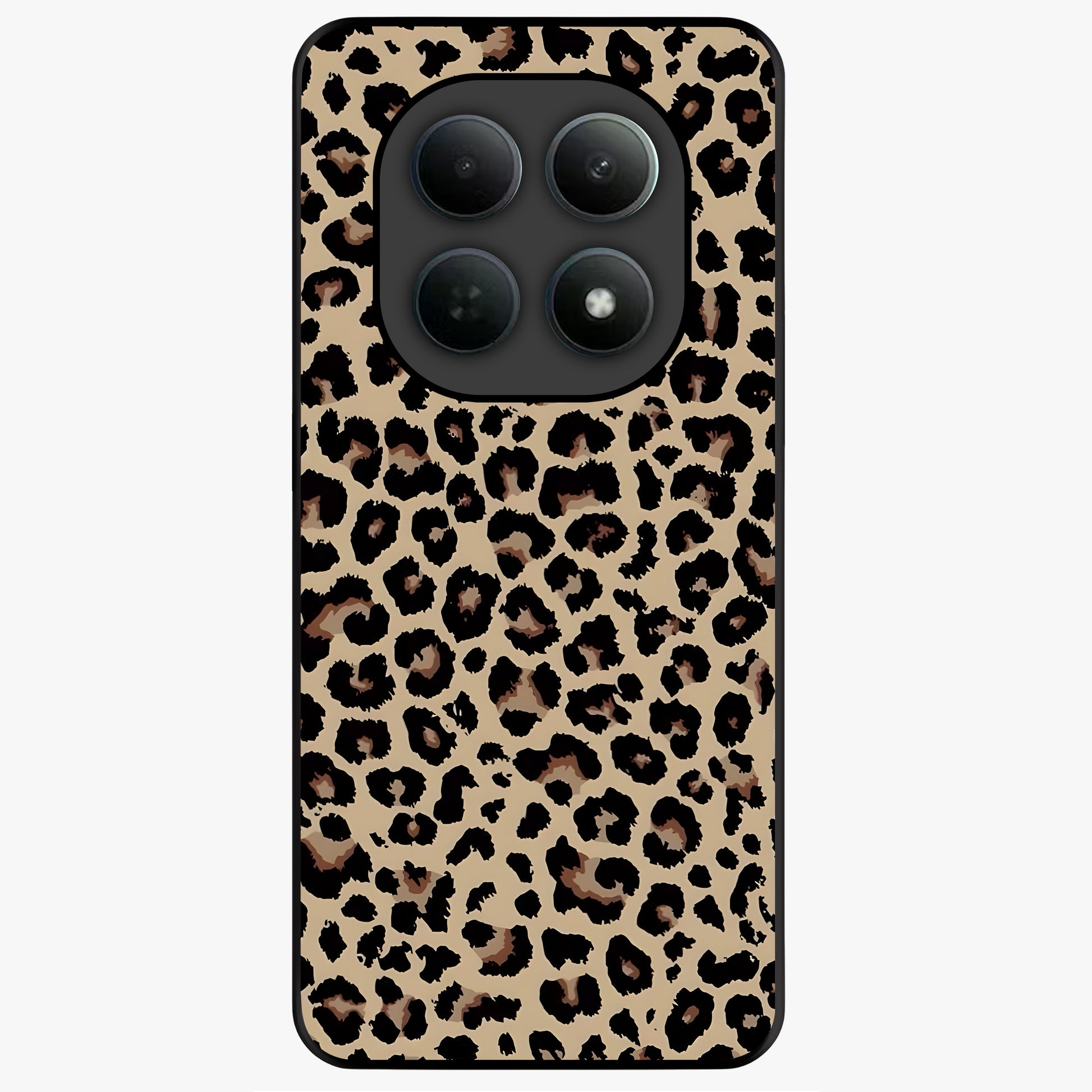 Savage Chic Pattern Glass Case showing flat back view with stylish patterned artwork and glossy glass finish.