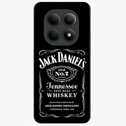 Vintage Whiskey Heritage Glass Case showing flat back view with classic whiskey inspired artwork and glossy glass finish.