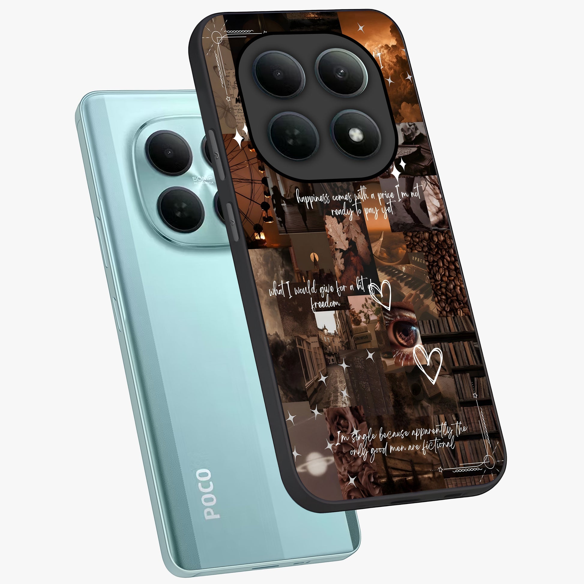 Bittersweet Aesthetic Chaos Glass Case displayed in angled mockup highlighting expressive abstract artwork and edgy aesthetic theme.