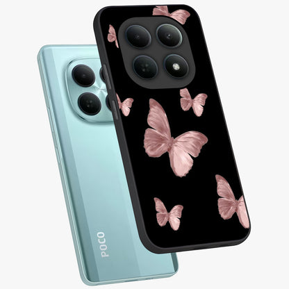Butterfly Pattern Glass Case displayed in angled mockup highlighting delicate butterfly design and aesthetic pattern style.