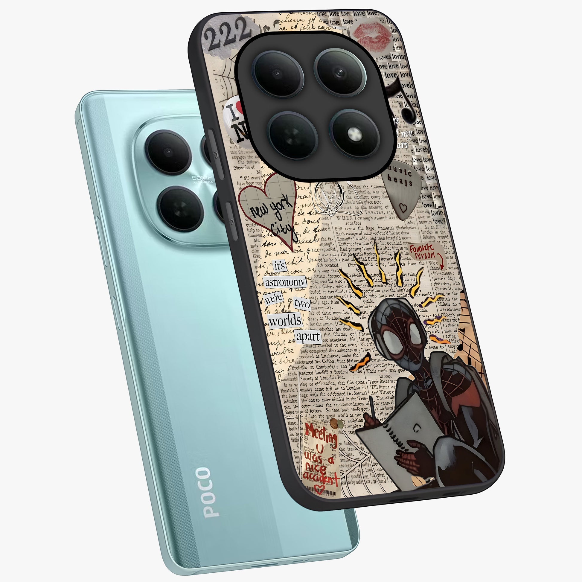 City Dream Sketch Glass Case displayed in angled mockup highlighting minimal city illustration with aesthetic sketch style.
