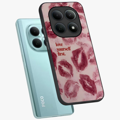 Crimson Kiss Love Glass Case displayed in angled mockup highlighting bold love inspired design with modern aesthetic style.