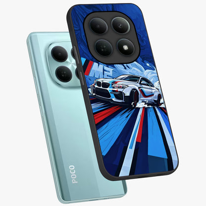 Drift Power Rush Glass Case displayed in angled mockup highlighting powerful drift car design with sporty aesthetic style.