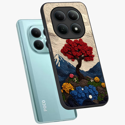 Eternal Nature Tapestry Glass Case displayed in angled mockup highlighting detailed botanical pattern with artistic aesthetic.