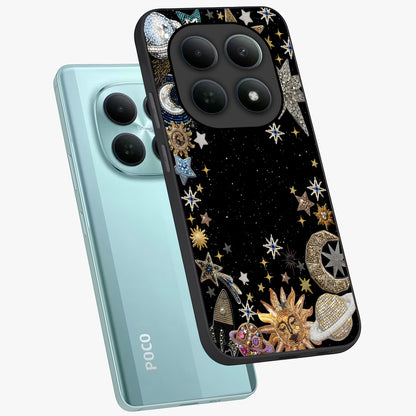 Galactic Jewel Stars Glass Case displayed in angled mockup highlighting shining celestial star design with cosmic aesthetic style.
