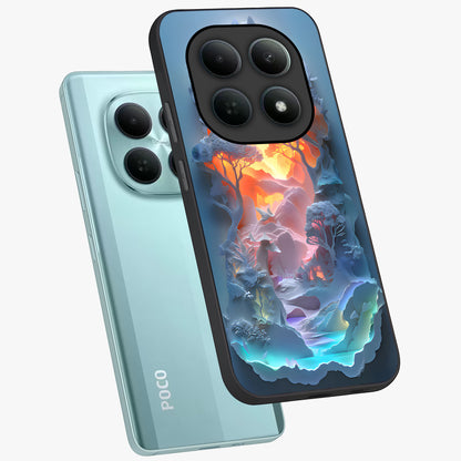 Glow Forest Portal Glass Case displayed in angled mockup highlighting mystical forest design with magical glowing aesthetic.