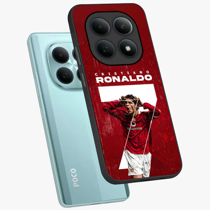 Goal Celebration Legacy Glass Case displayed in angled mockup highlighting energetic sports celebration design with bold athletic theme.