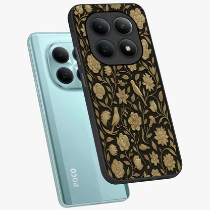 Golden Evil Eye Mandala Glass Case displayed in angled mockup highlighting protective evil eye symbol with golden mandala design.