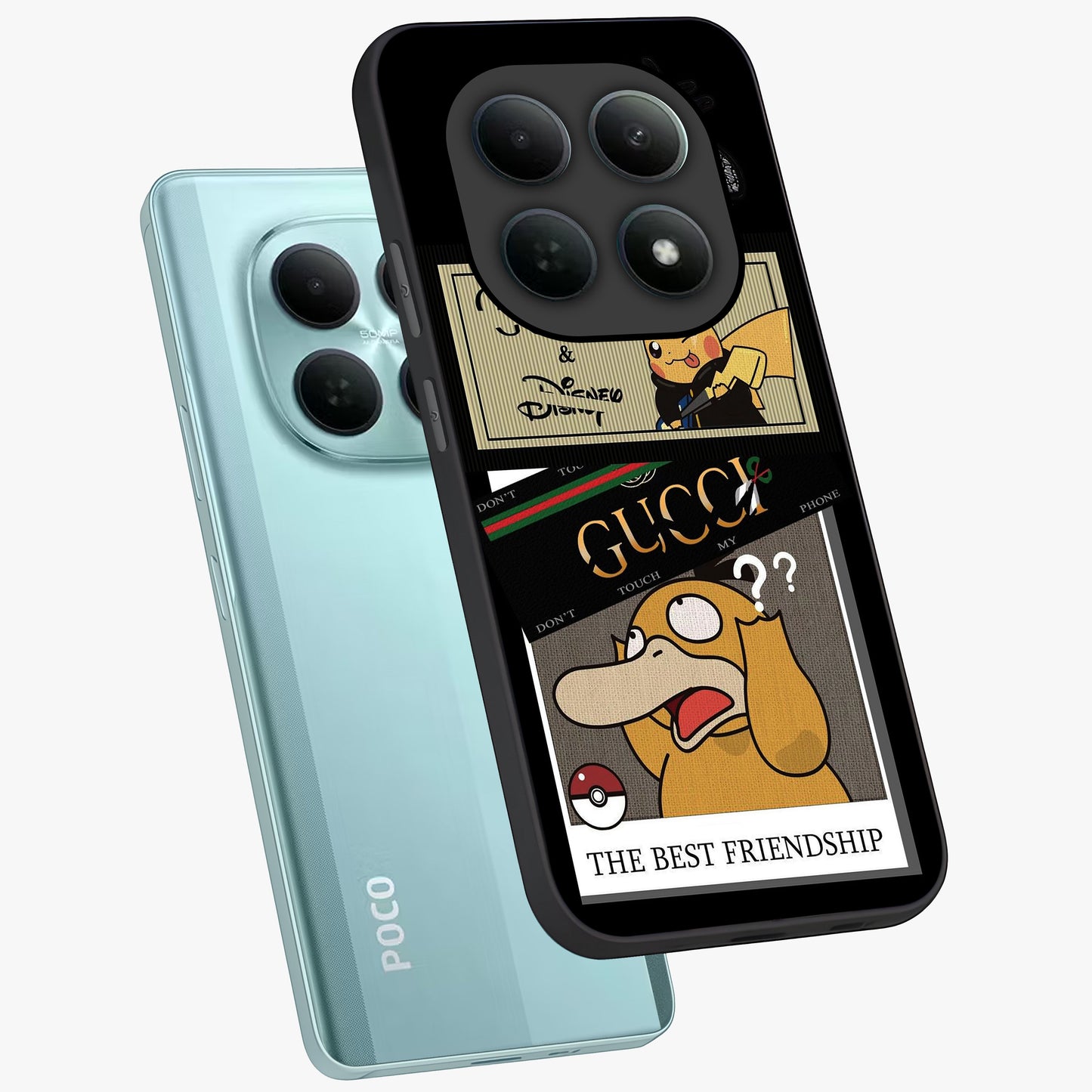 Gucci Play Mashup Glass Case displayed in angled mockup highlighting stylish fashion mashup design with bold aesthetic.