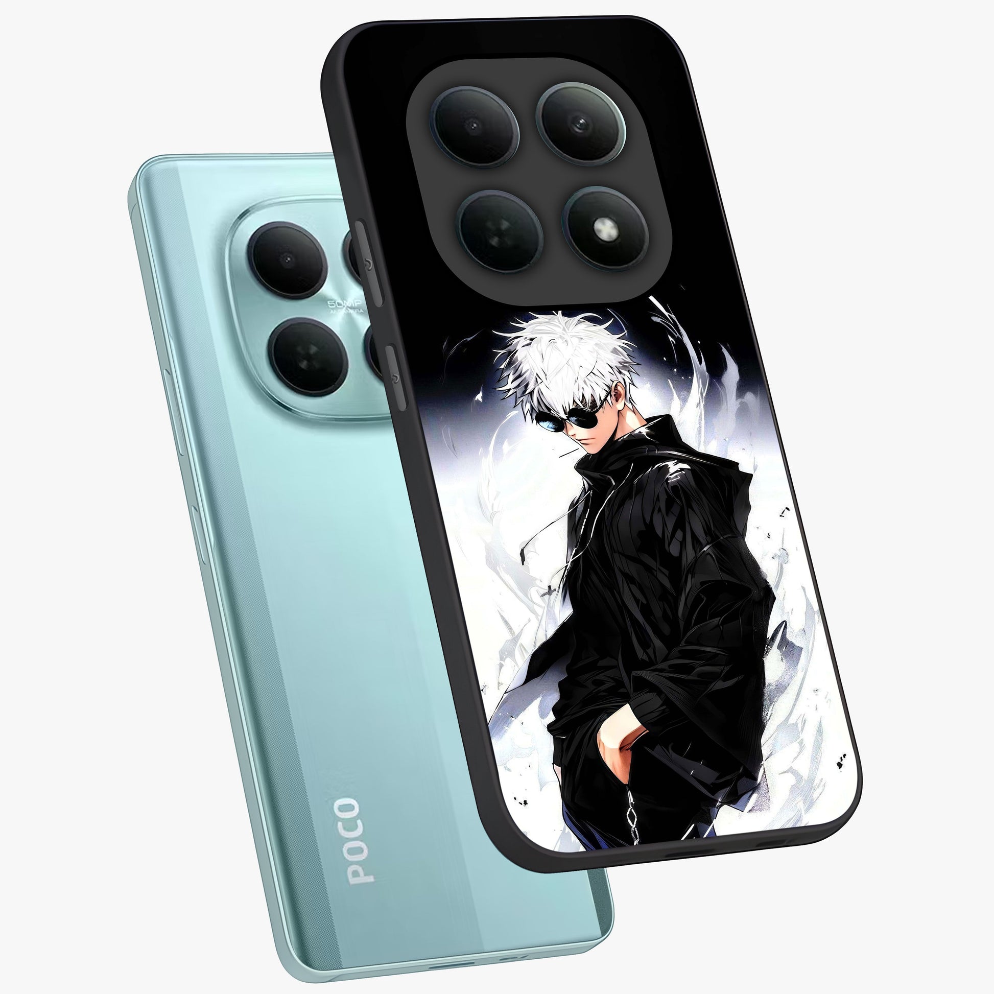 Limitless Shadow King Glass Case displayed in angled mockup highlighting dramatic dark hero design with intense aesthetic.