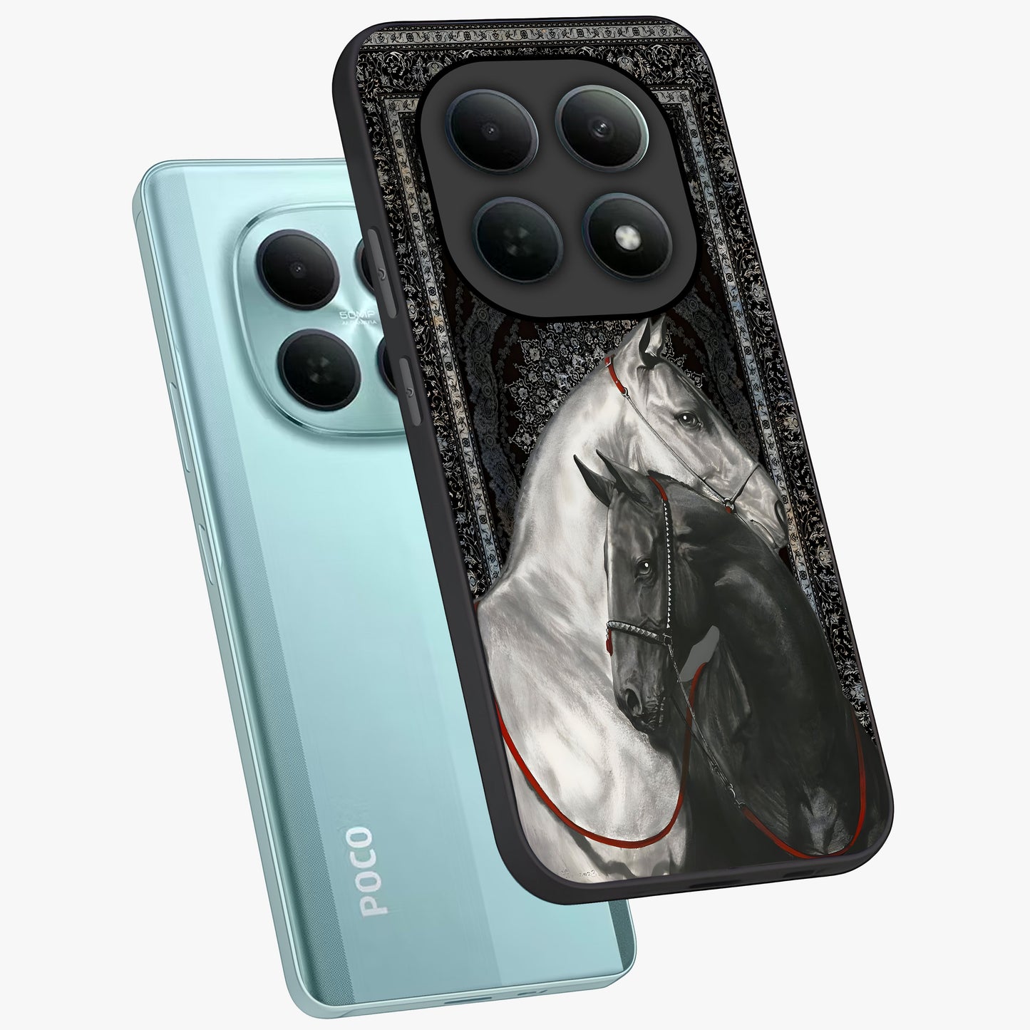 Majestic Ride Legacy Glass Case displayed in angled mockup highlighting sleek vehicle design with bold racing aesthetic.