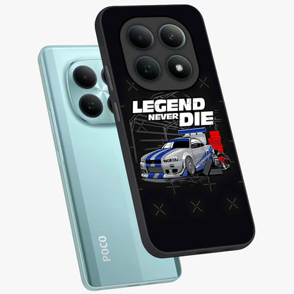 Midnight Racing Legacy Glass Case displayed in angled mockup highlighting dynamic automotive design with bold midnight aesthetic.
