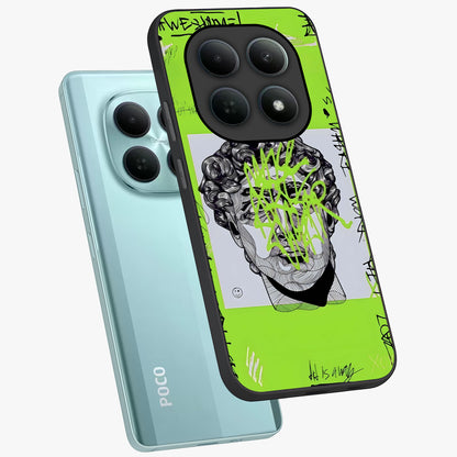 Neo Graffiti Rebellion Glass Case displayed in angled mockup highlighting urban street art design with rebellious aesthetic.