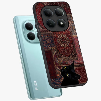 Regal Magic Cat Apple Glass Case displayed in angled mockup highlighting whimsical feline design with fantasy aesthetic.