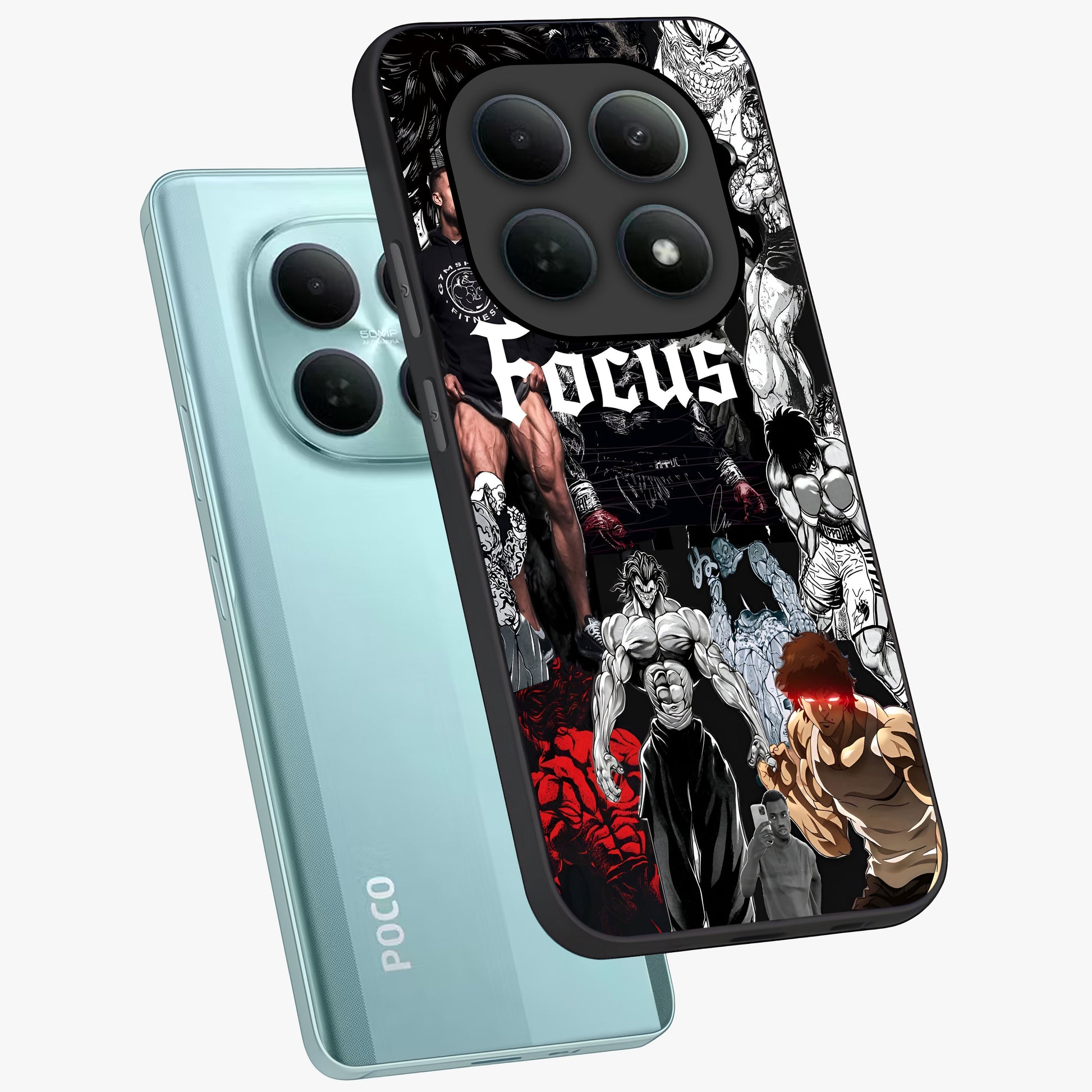 Relentless Power Focus Glass Case displayed in angled mockup highlighting bold statement design with modern aesthetic style.
