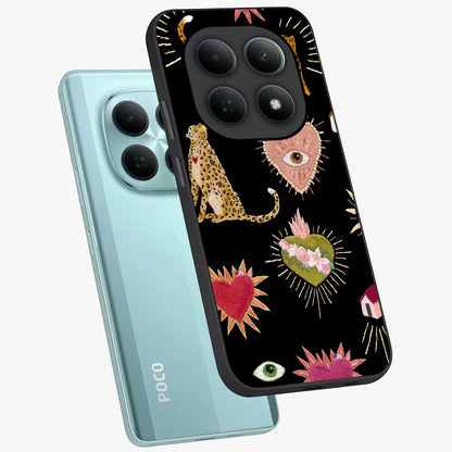 Sacred Jungle Heart Glass Case displayed in angled mockup highlighting lush tropical design with natural aesthetic style.