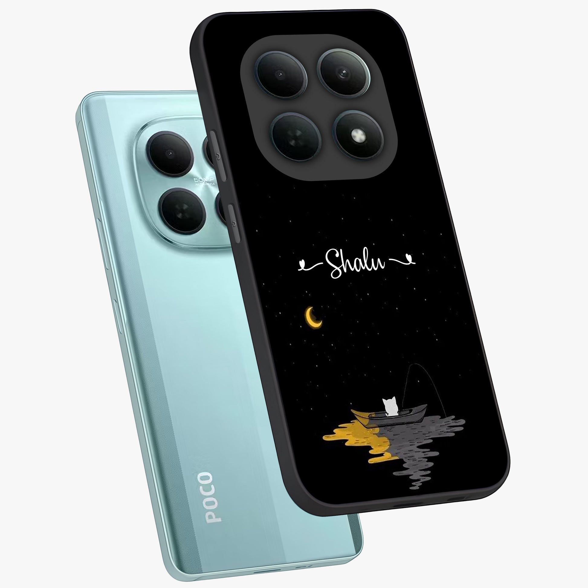 Silent Night Row Glass Case displayed in angled mockup highlighting peaceful evening design with dreamy night aesthetic.