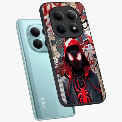 Spider Collage Street Glass Case displayed in angled mockup highlighting dynamic street style collage design with comic aesthetic.