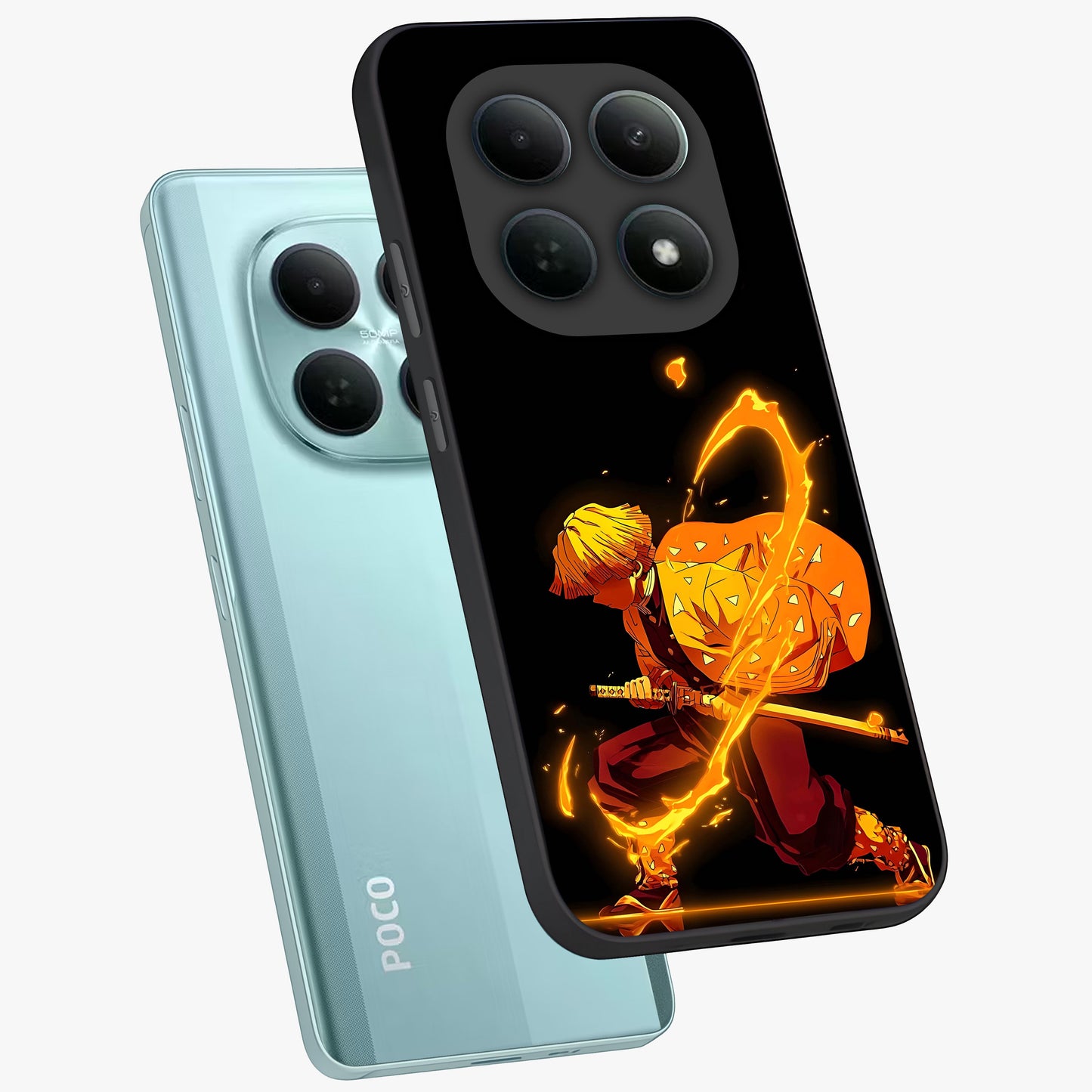 Thunder Flame Execution Glass Case displayed in angled mockup highlighting dramatic fire themed design with intense fantasy aesthetic.