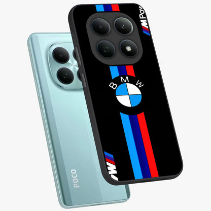 Turbo BMW Beast Glass Case displayed in angled mockup highlighting sleek racing car design with bold automotive aesthetic.