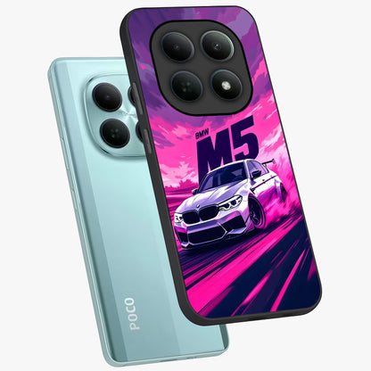 Velocity Drift Pulse Glass Case displayed in angled mockup highlighting dynamic drift design with sporty automotive aesthetic.