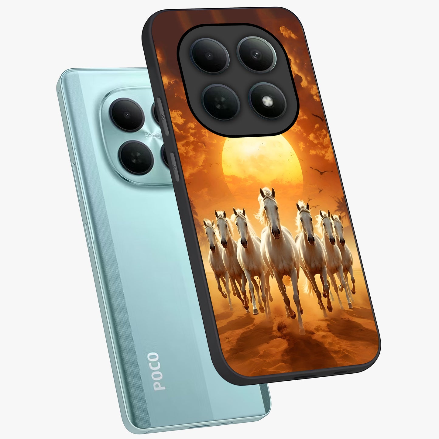 Wild Sunset Majesty Glass Case displayed in angled mockup highlighting vibrant sunset sky design with scenic aesthetic.