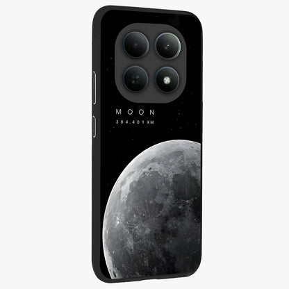 Cosmic Moon Glow Glass Case upright view showcasing luminous moon illustration with dreamy cosmic style.