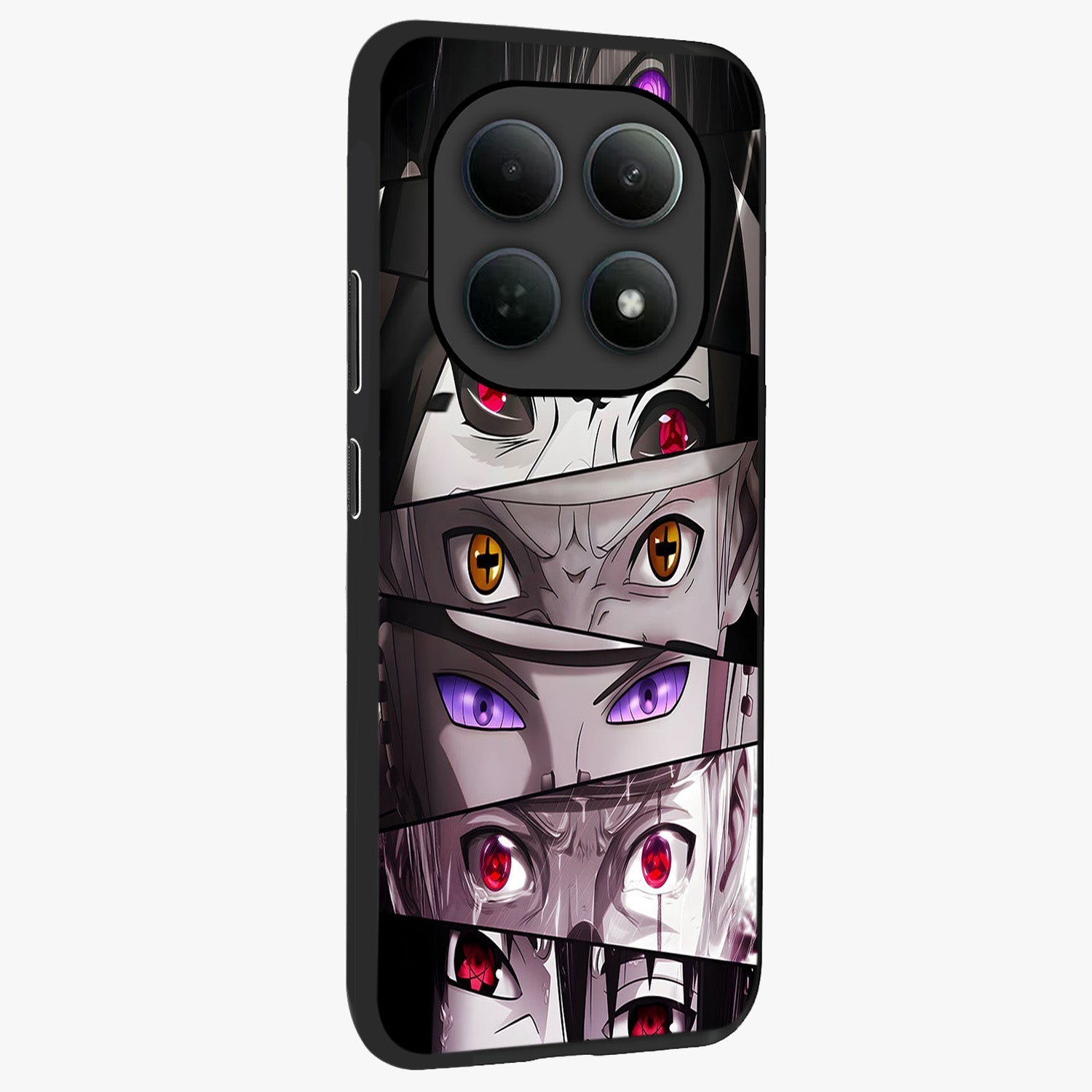 Eyes of Destiny Glass Case upright view showcasing symbolic eye artwork with dramatic artistic theme.