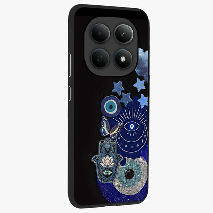 Galactic Charm Cluster Glass Case upright view showcasing glowing cosmic charm artwork with magical celestial style.