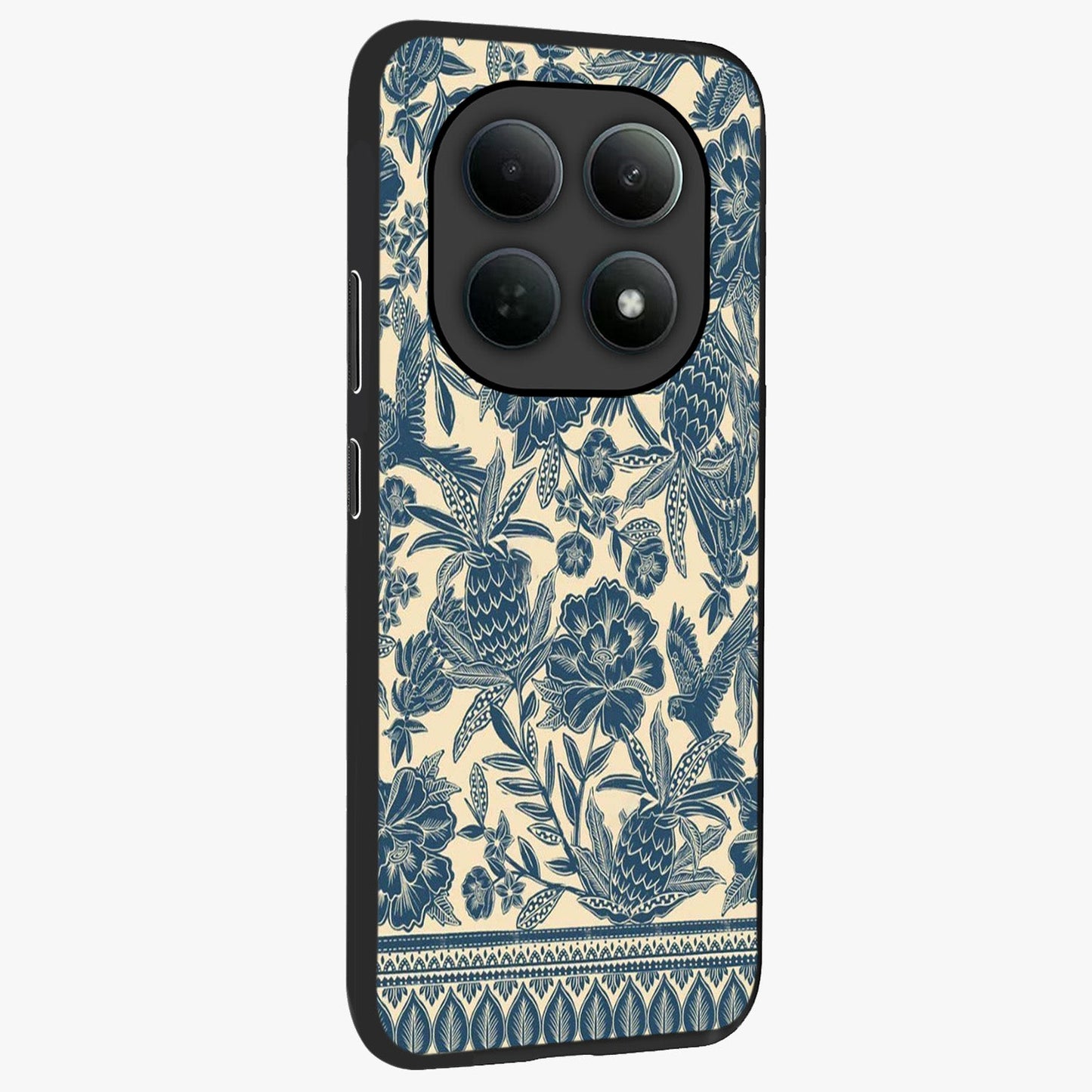 Heirloom Wild Bloom Glass Case upright view showcasing delicate wildflower artwork with timeless floral theme.