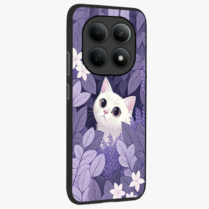 Lilac Hide Peek Cat Glass Case upright view showcasing charming cat artwork with adorable peek theme.