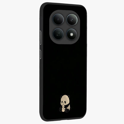 Midnight Panda Love Glass Case upright view showcasing charming panda artwork with playful romantic theme.