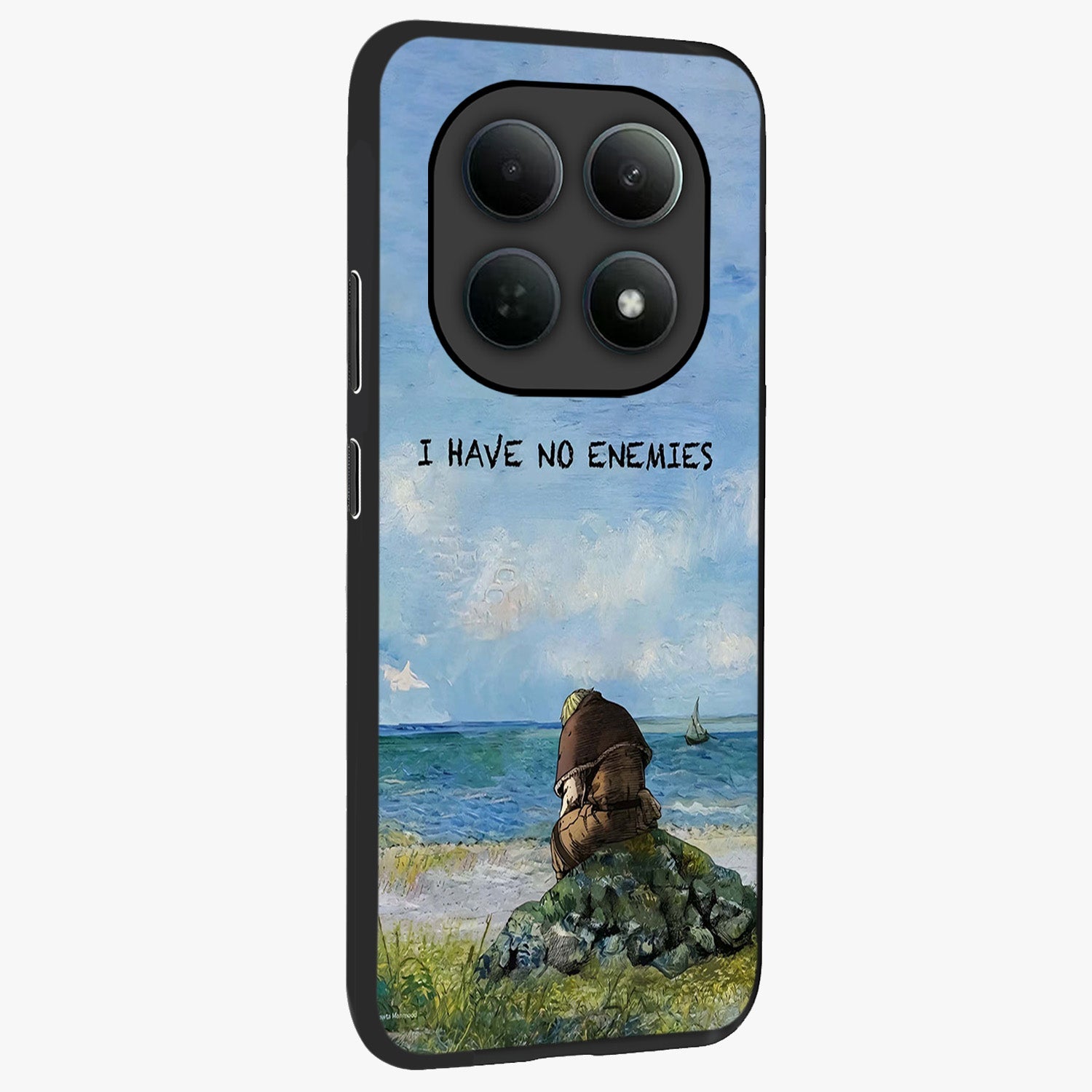 Peace Beyond War Glass Case upright view showcasing powerful peace symbol artwork with inspirational theme.