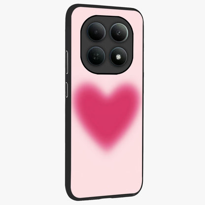 Pink Aura Heart Glass Case upright view showcasing romantic heart artwork with soft pastel theme.
