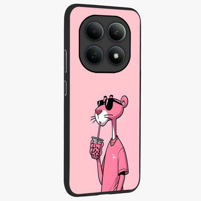 Pink Panther Glass Case upright view showcasing fun animated artwork with stylish retro cartoon theme.
