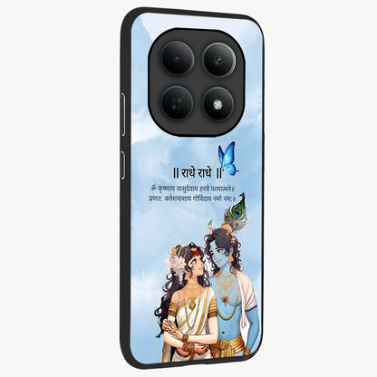 Radha Krishna Eternal Glass Case upright view showcasing sacred Radha Krishna artwork with eternal devotional theme.