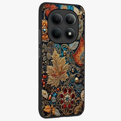 Royal Jewel Garden Glass Case upright view showcasing rich floral artwork with luxurious garden theme.