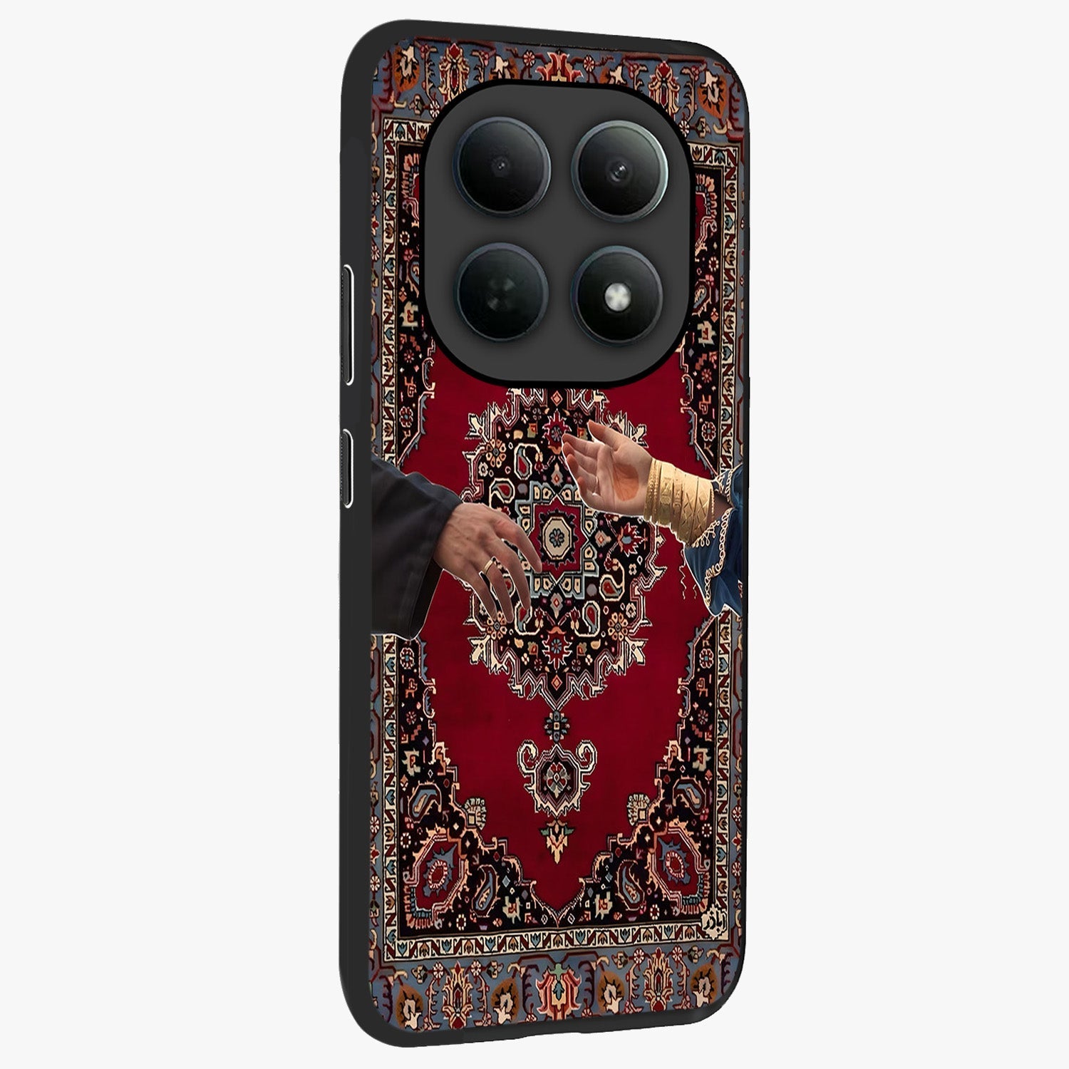 Royal Touch Reach Glass Case upright view showcasing stylish royal inspired artwork with graceful theme.