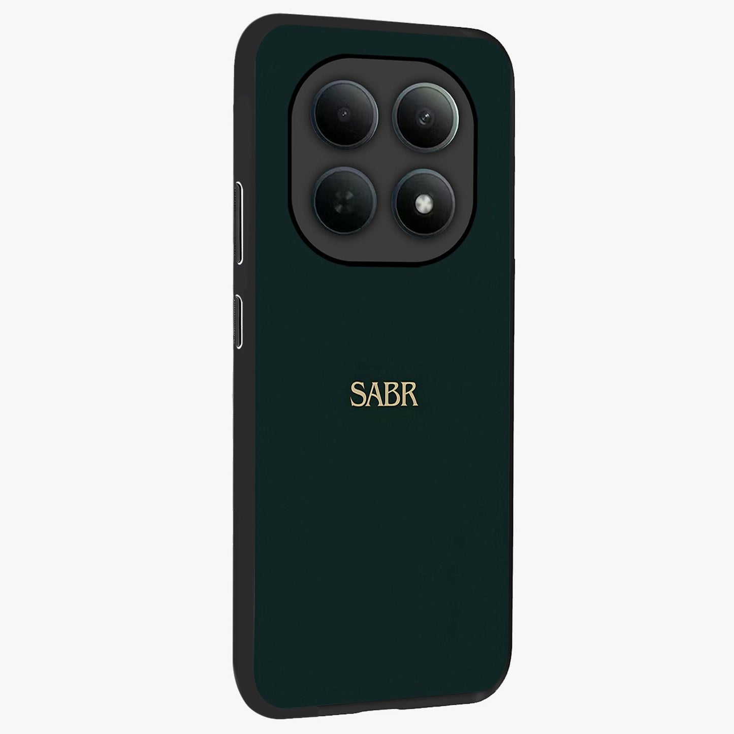 Sabr Minimal Patience Glass Case upright view showcasing calm minimalist artwork with motivational patience theme.